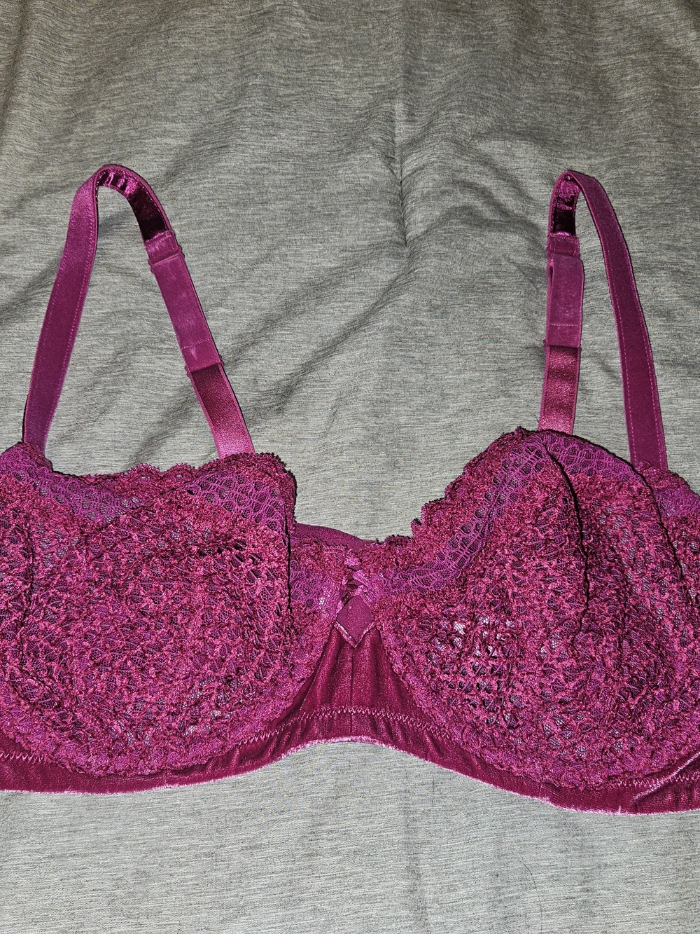 Savage X Fenty Lace Underwire Bra in Deep Berry